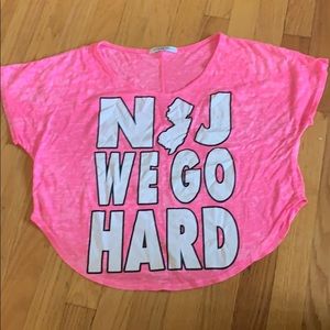 NJ we go hard pink crop top